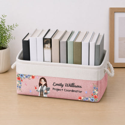 Custom Basket For Coworkers, Teacher, Accountants - Personalized Storage Basket