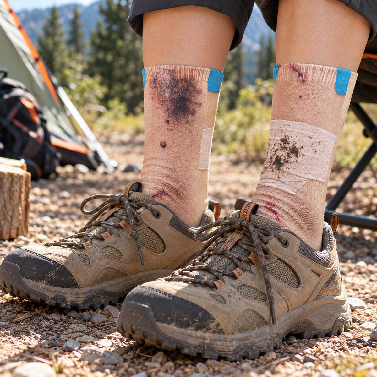 Funny Camping Socks – Realistic 3D Outdoor Adventure Novelty – Gag Gifts For Campers - Personalized Socks