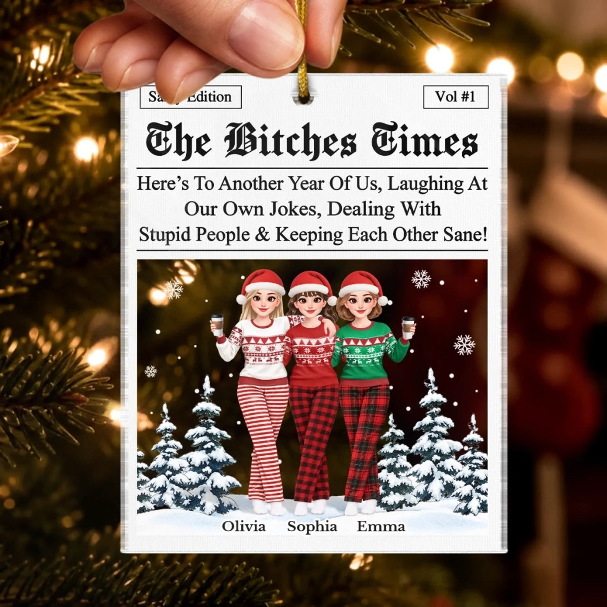 Custom Name Funny Christmas Gifts for Best Friends - Personalized Ornament