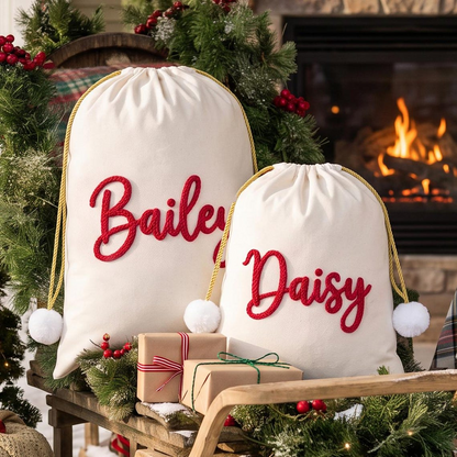 Custom Name Embroidred Christmas Sacks For Kid TH10 171369