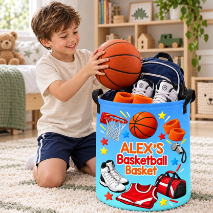 Custom Name Sport Gifts For Kids - Personalized Laundry Basket