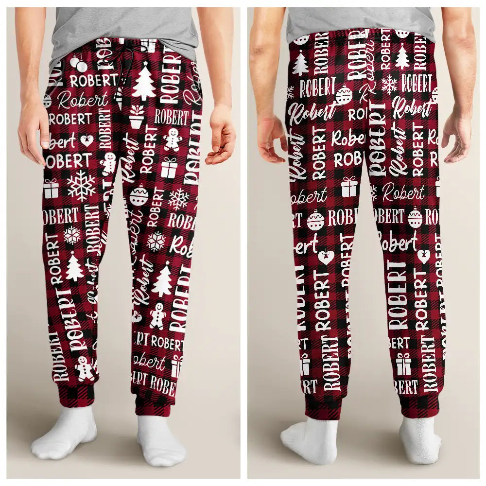 Matching Christmas Gift For Family - Personalized Member Names Pajama Pants