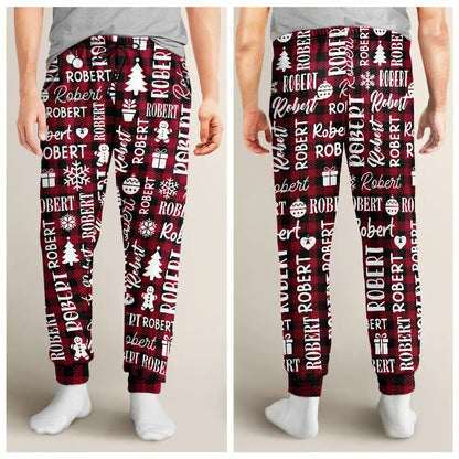 Matching Christmas Gift For Family - Personalized Member Names Pajama Pants