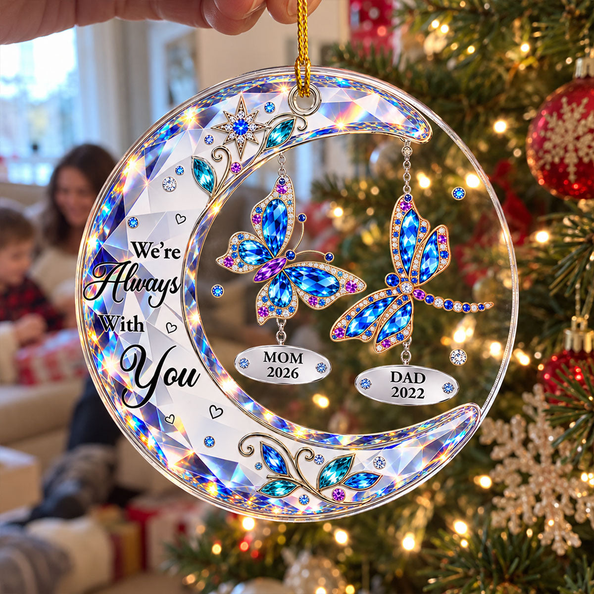 Starlit Butterfly Moon - Personalized Acrylic Ornament
