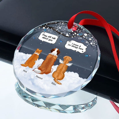 Pet Dog Cat Memorial Keepsake Sympathy Gift Personalized Glass Ornament