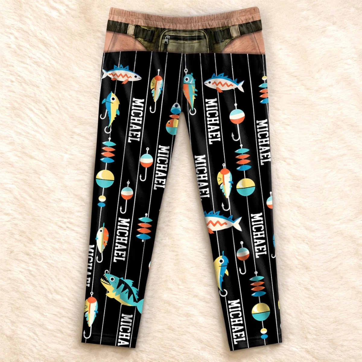 Custom Name Hook and Lure Gifts for Men - Personalized Pajama Pants