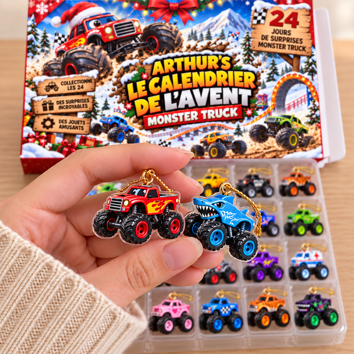 Calendrier de l'Avent de Monster Truck - Calendrier de l’Avent de Noël personnalisé
