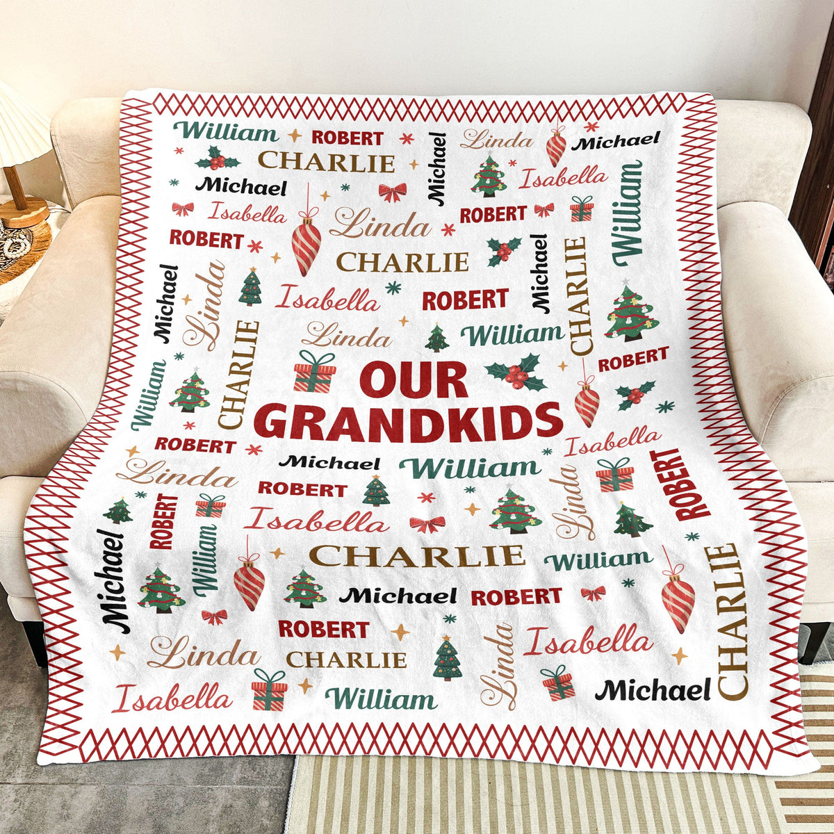 Grandkids Make Life Grand - Customize With Kids Names - Personalized Blanket
