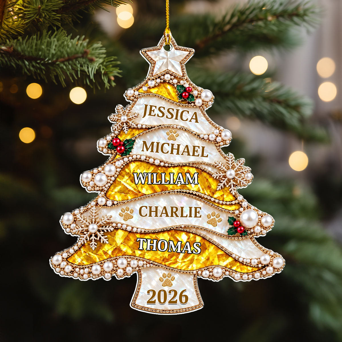 Custom Christmas Decor Home Birthday Gifts For Dog Lovers • Family Christmas - Personalized Acrylic Ornament