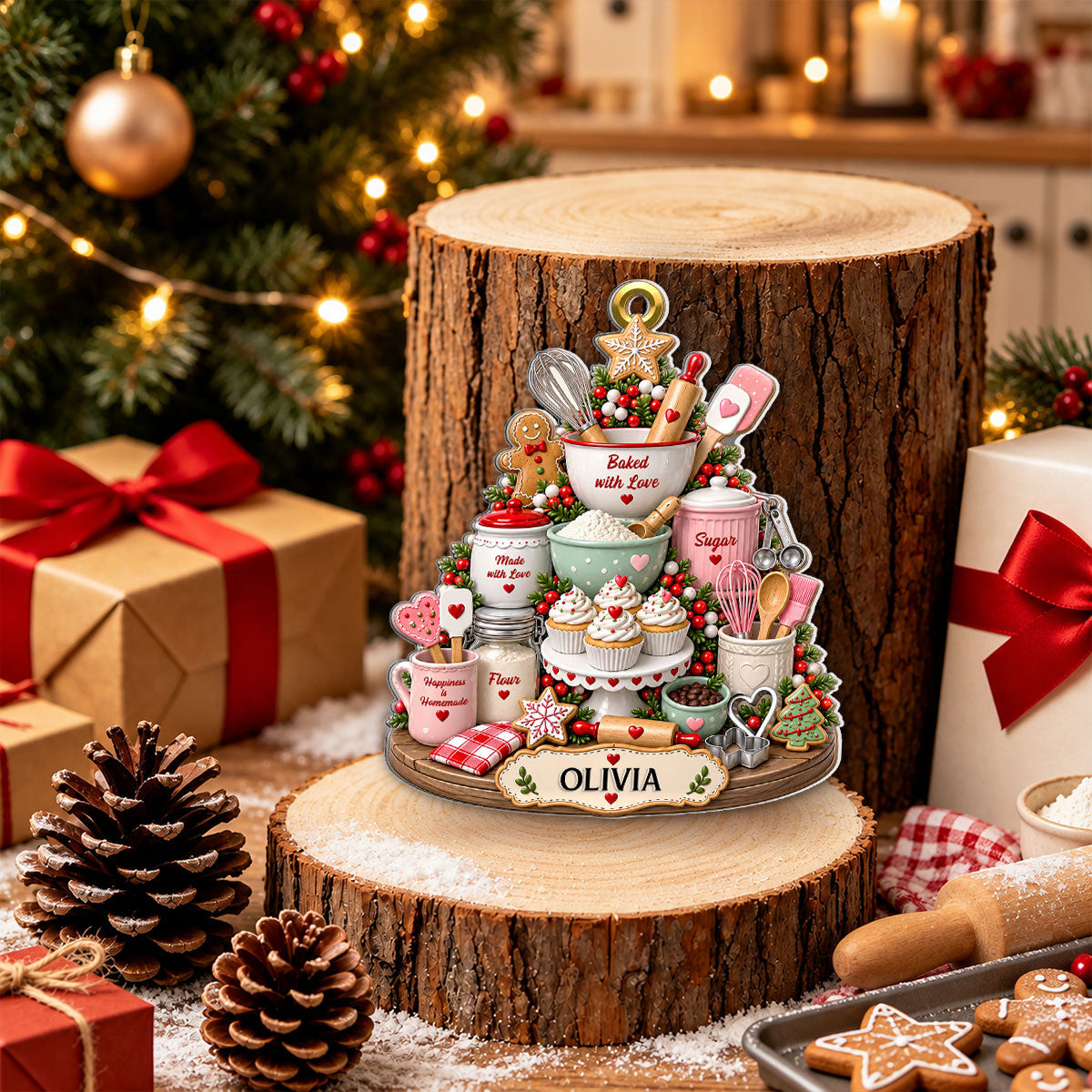 Sweet Memories Start In Kitchens - Personalized 3D White Acrylic Ornament