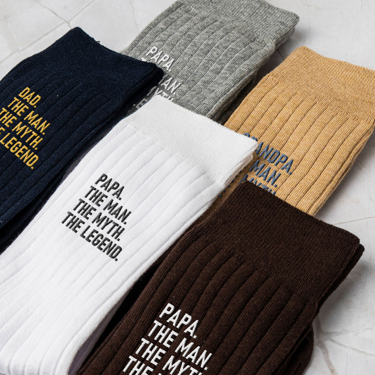 Dad The Man The Myth The Legend Embroidered Custom Name Socks - Personalized Socks