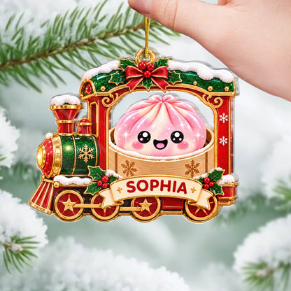 Custom The Year Of Squishy Hunting Christmas Train - Personalized Acrylic Ornament
