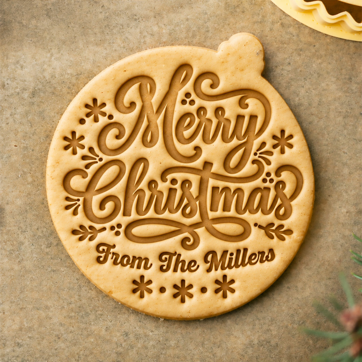 Personalized Family Name Merry Christmas Family Cookie Stamp HA75 919464