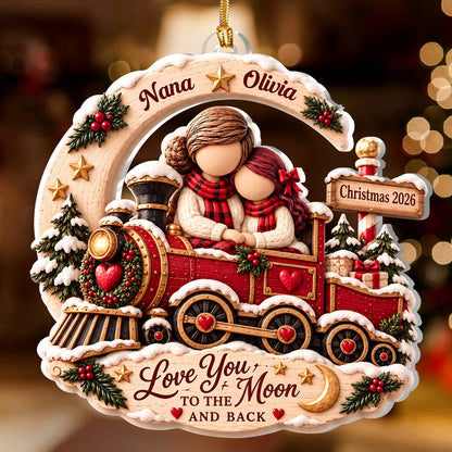 All Aboard A Train Of Love - Personalized 1-Layer Acrylic Ornament