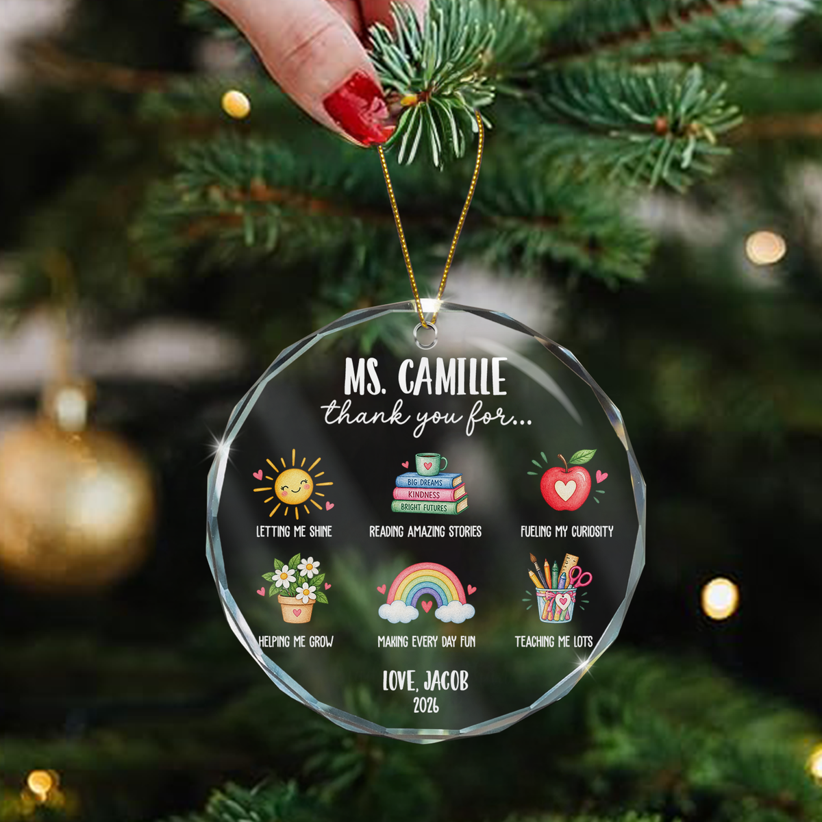Thank You Gift For Teacher, For Educator Appreciation - Personalized Ornament