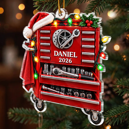 Custom Name Tool Chest Christmas Gifts for Men - Personalized Ornament