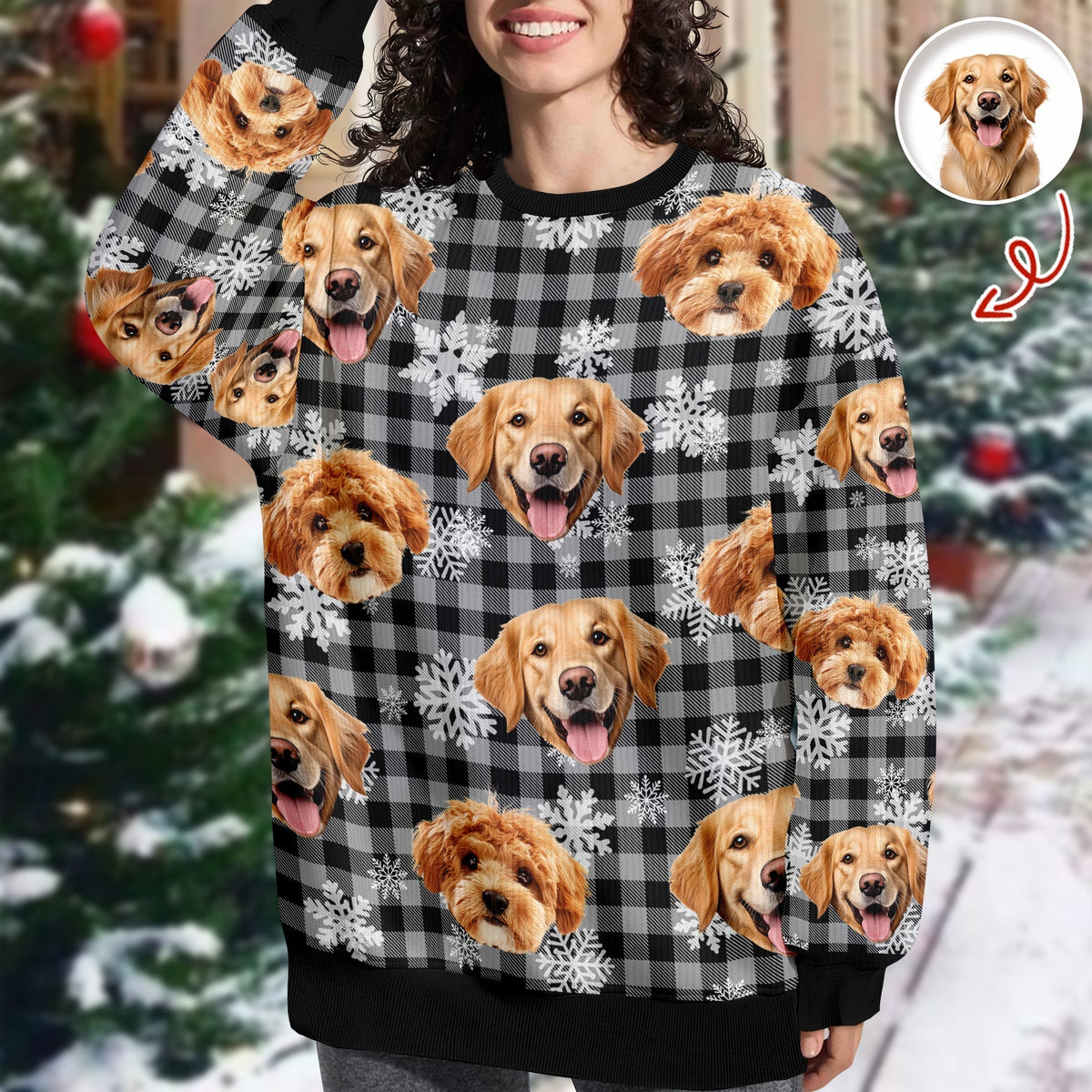 Custom Funny Dog Face Ugly Sweater Christmas Gift HA75 897092