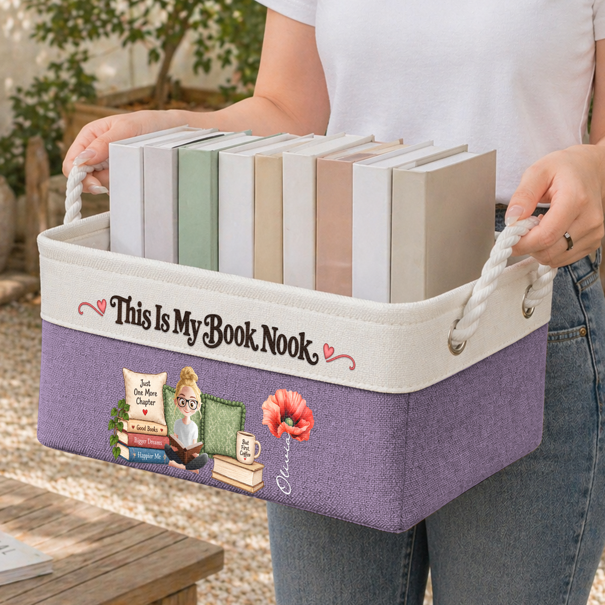 This Is My Book Nook Gift For Book Lover - Personalized Storage Basket