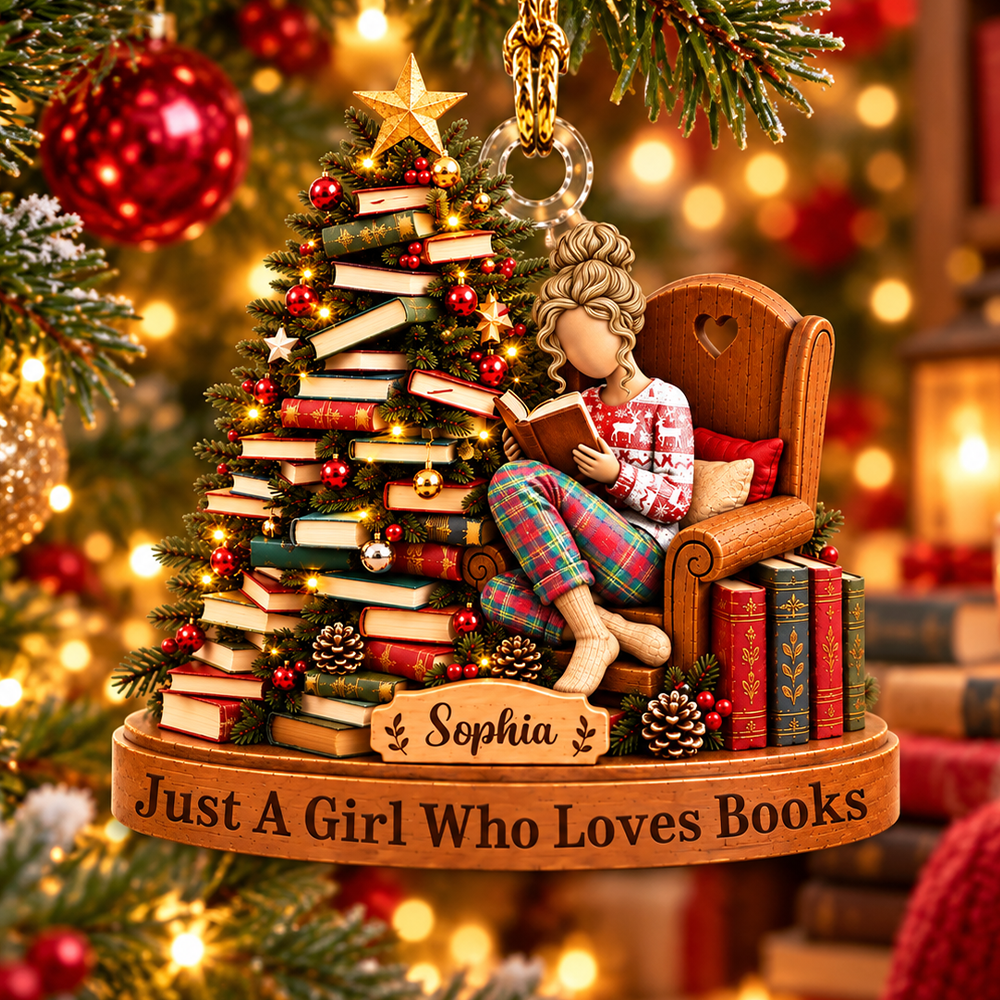 Just A Girl Who Loves Books - Personalized Christmas Ornament For Reading Lovers NA04