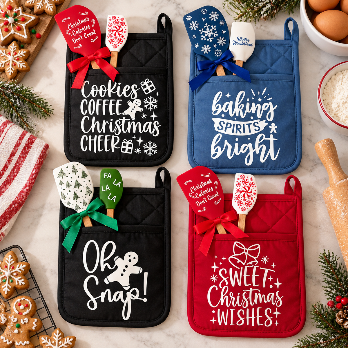 Personalized Sweet Christmas Wishes Cheer Potholder, Christmas Cookie Gift LM32 670539