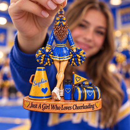 Custom Cheerleader Acrylic Ornament, Senior Night Cheer Girl, Cheer Coach Gift L0411