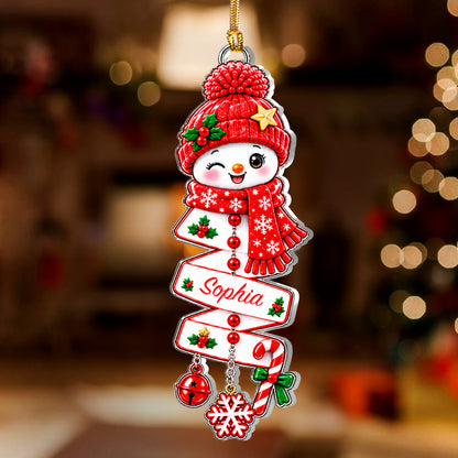 Snowman Spiral - Personalized 1-Layer Acrylic Ornament