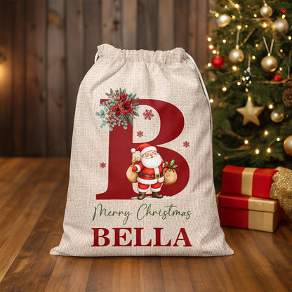 Custom Name Christmas Letter Christmas Sack, Personalized Holiday Gift Bag HO82 903920