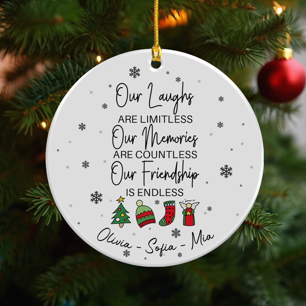 Custom Name Our Memories Are Countless Friendship Ceramic Ornament TH10 171399