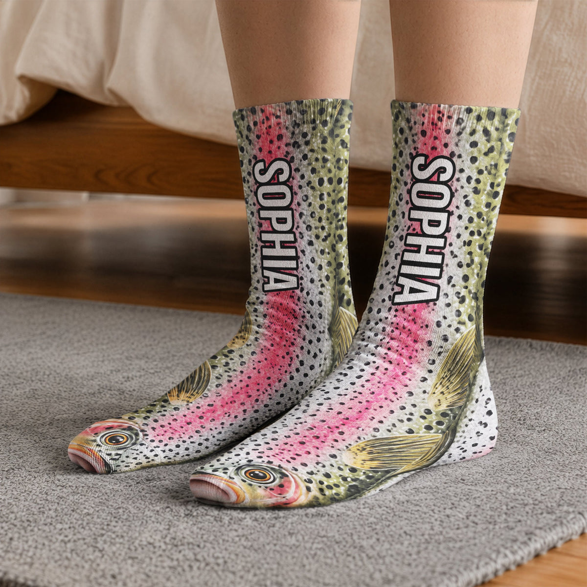 Fishing Funny 3D Gift For Grandpa Dad Husband - Personalized Socks