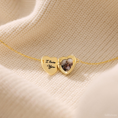 Custom Photo And Quote Heart Locket Bracelet Christmas Gift For Mom TH10 171393