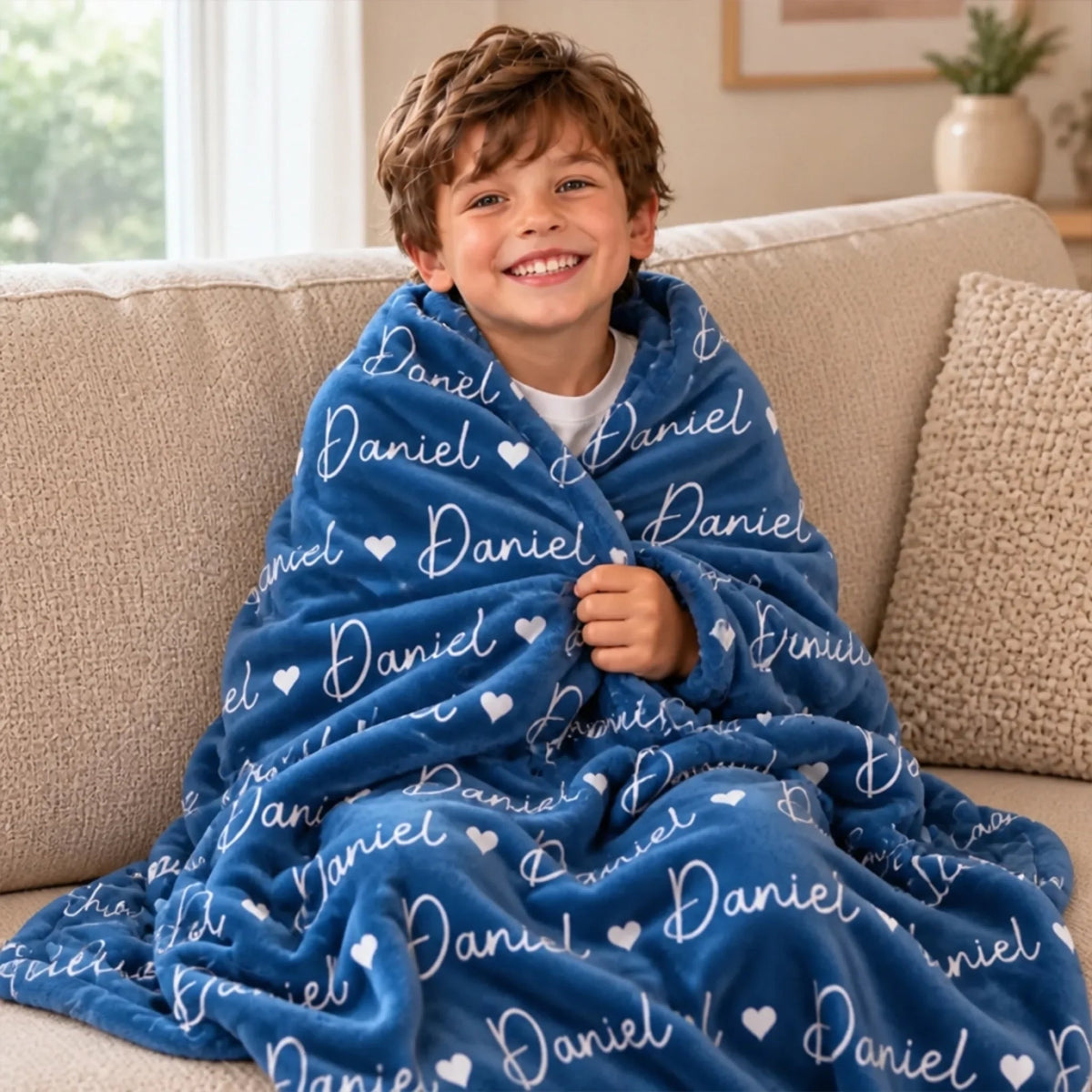 Custom Names Gifts for Kids, Family - Personalized Fleece, Sherpa Blanket