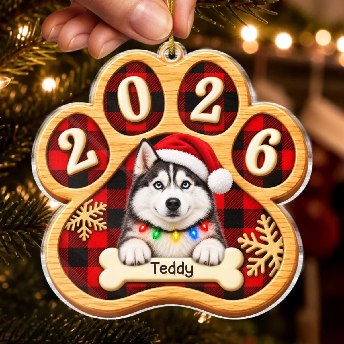 Custom Pet Photo Christmas Gifts for Dog Lovers - Personalized Ornament