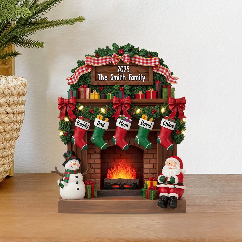 Merry Christmas - Personalized Family Custom Shaped Acrylic Plaque