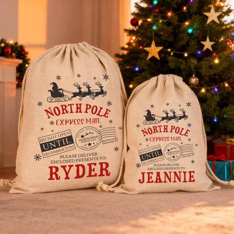 Personalized Custom Name North Pole Express Mail, Christmas Sacks TH10 171483