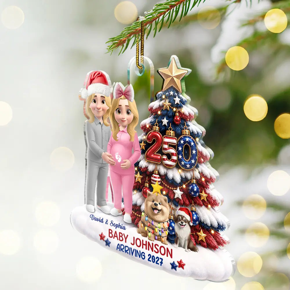 Baby's First Christmas Expecting Mom Gift - Personalized A250 Acrylic Ornament