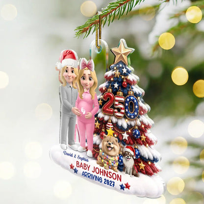 Baby's First Christmas Expecting Mom Gift - Personalized A250 Acrylic Ornament