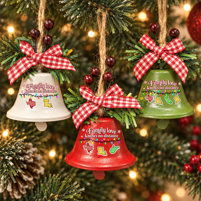 Custom Family Ornament, Christmas Gift for Family Members •  Home Is Where Family Rings - Personalized Metal Bell Ornament