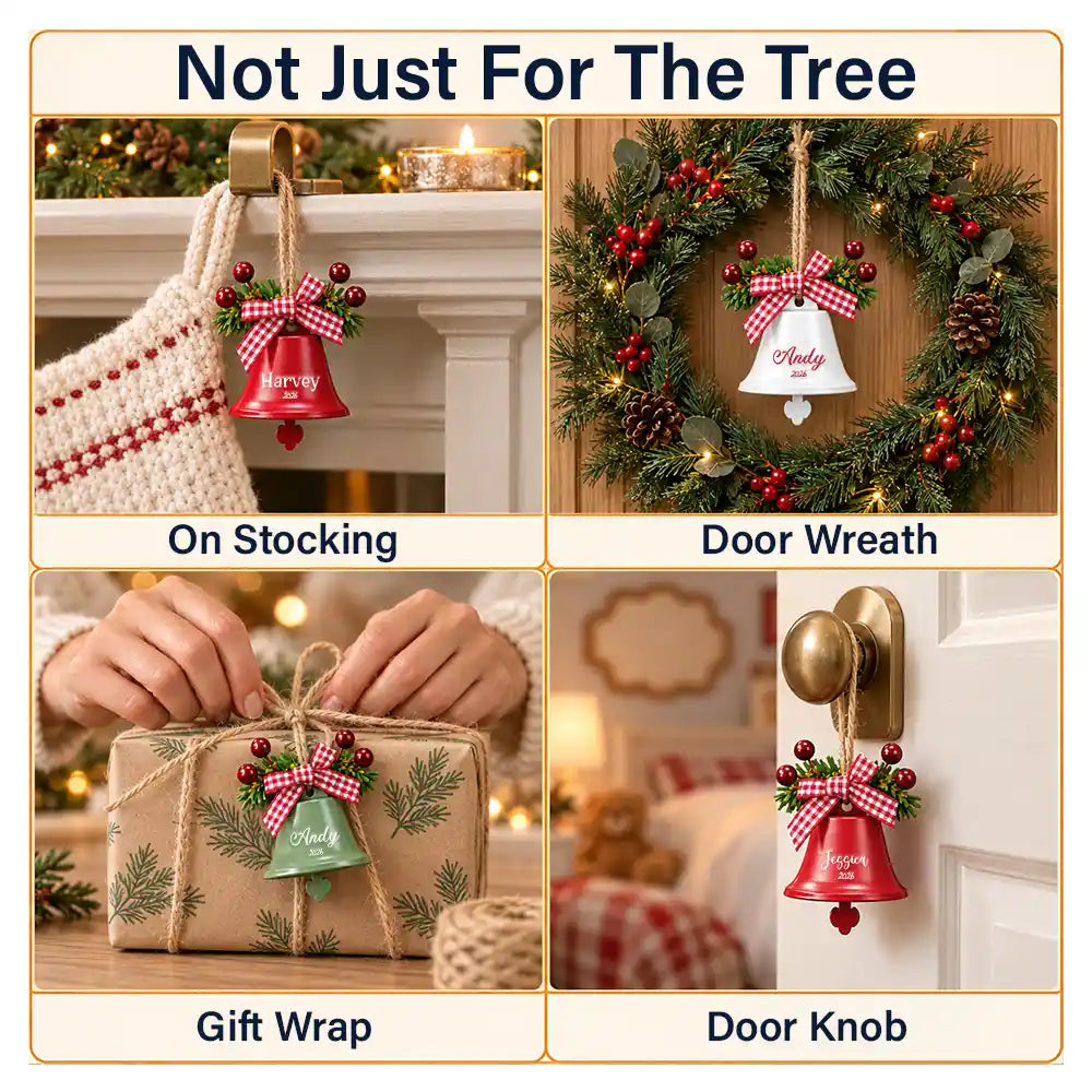 Family Christmas Gift - Personalized Custom Name Tree Hanging Decoration Bell Ornament