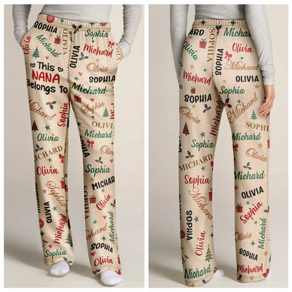 This Grandma Mommy Belongs To Kid Names - Personalized Pajama Pants