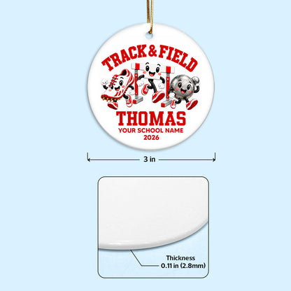 Cute Track & Field Sports - Personalized Ceramic Ornament - Christmas Gift For Track & Field Athletes, Son, Daughter, Grandson, Granddaughter