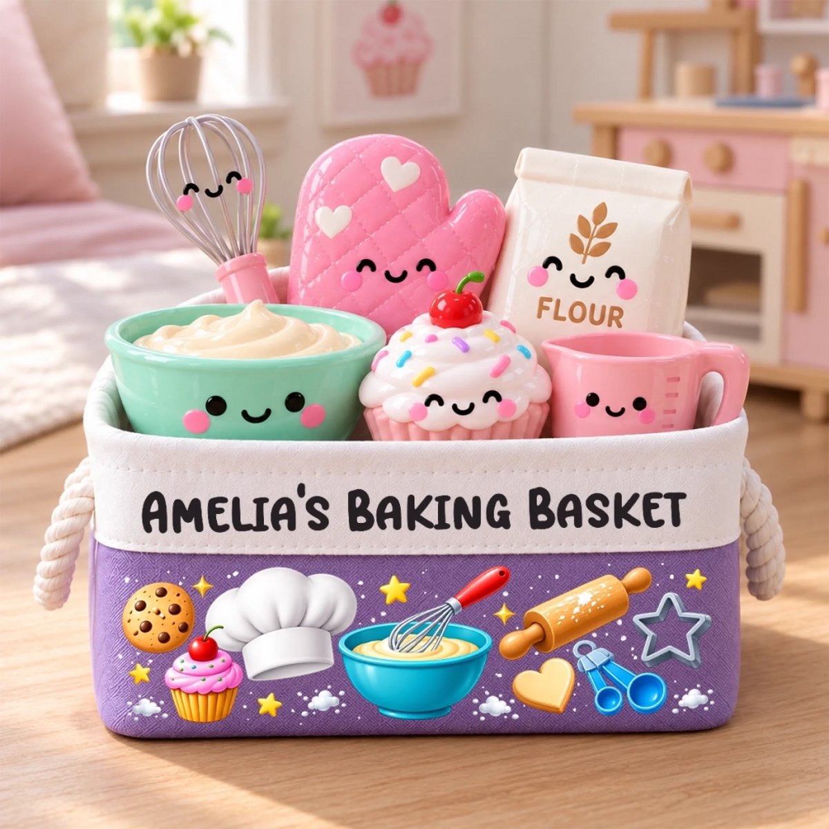 Custom Name Baking Gifts For Kids - Personalized Storage Basket