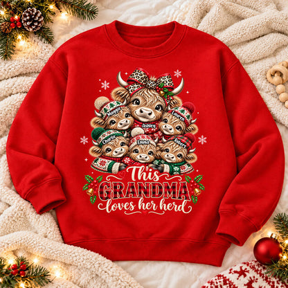 This Grandma Loves Her Herd - Personalized Shirt - Thoughtful Christmas Gift for Grandma
