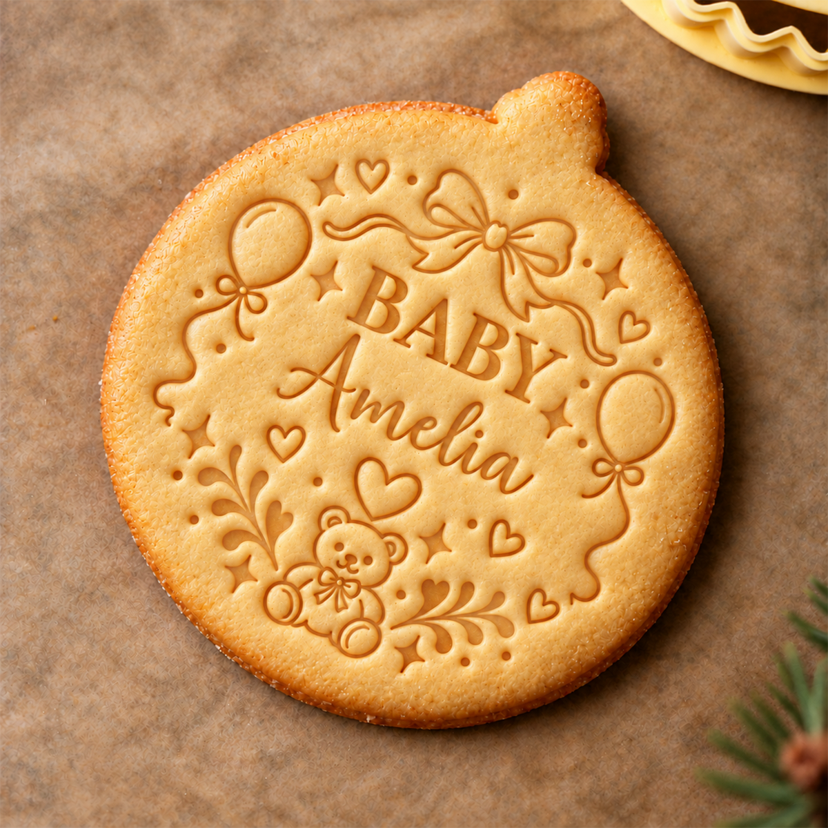 Personalized Baby Name With Heart Cookie Stamp HA75 919640
