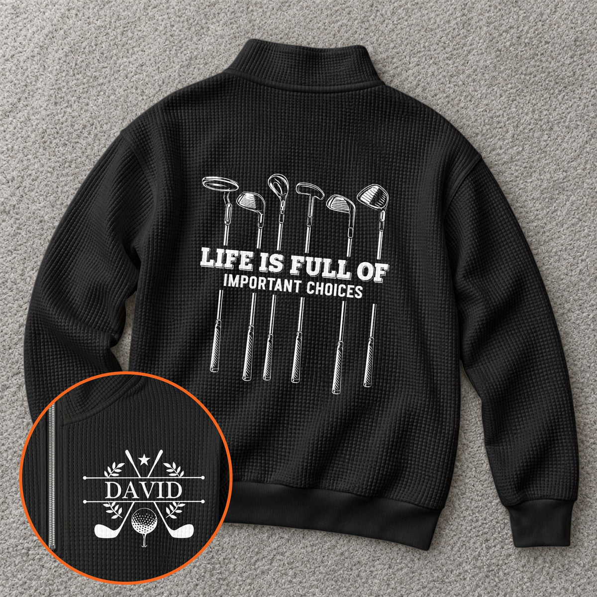 Golf Monogram, Custom Name Gift For Golf Players, Golf Lovers - Personalized Sweatshirt