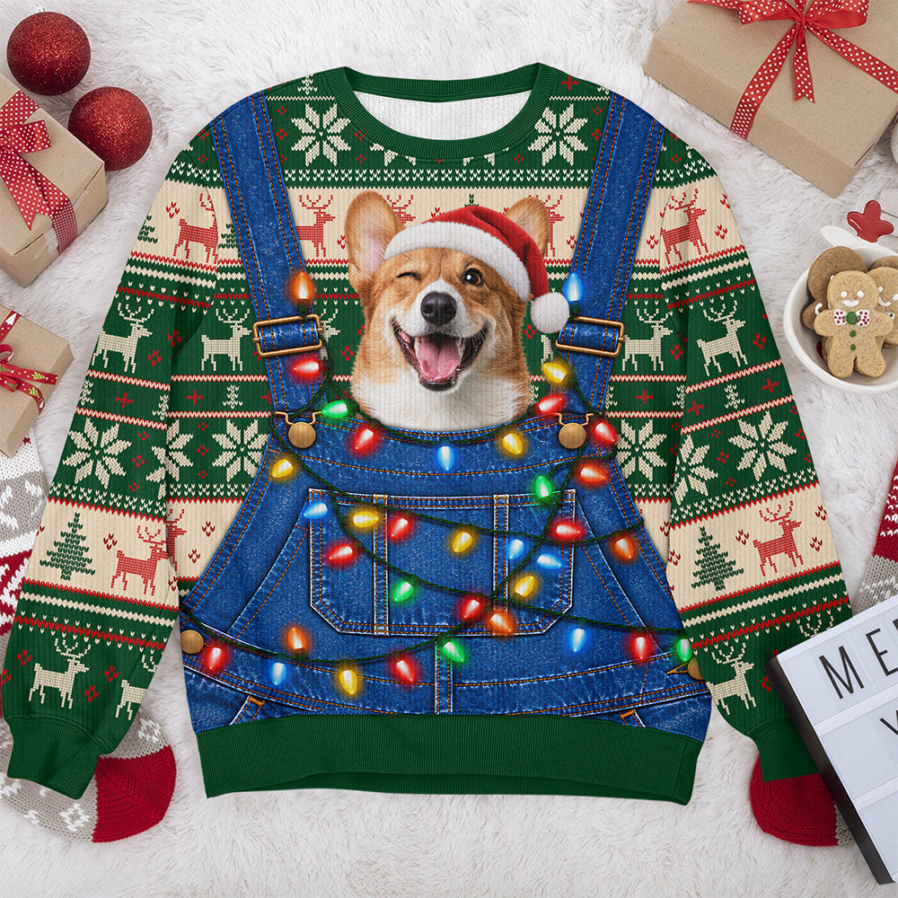 Custom Photo Dog Cat Personalized Christmas Ugly Sweater - Gifts For Dog Cat Lovers HA75 919512