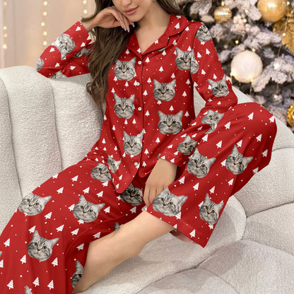 Custom Dog Cat Face Christmas Pajamas, Funny Holiday Outfit For Pet Owners LM32 670109