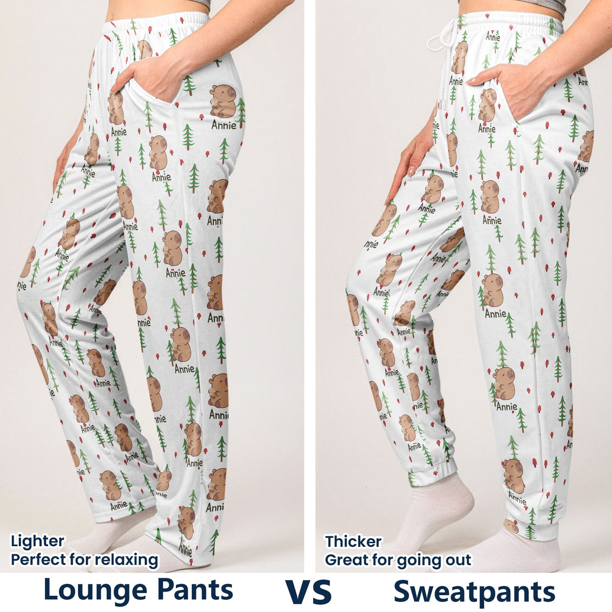 Cute Capybara Gift For Capybara Lovers - Personalized Lounge Pants