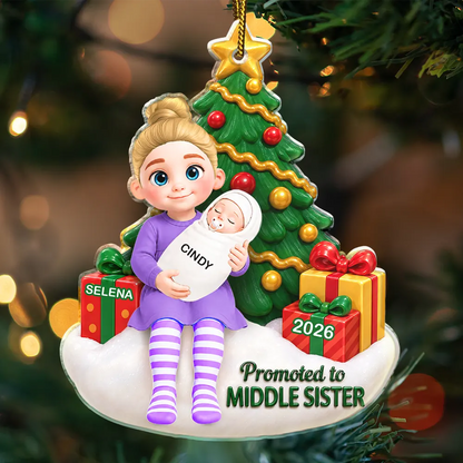Baby First Christmas Gift For Big Brother Or Sister - Personalized Acrylic Ornament