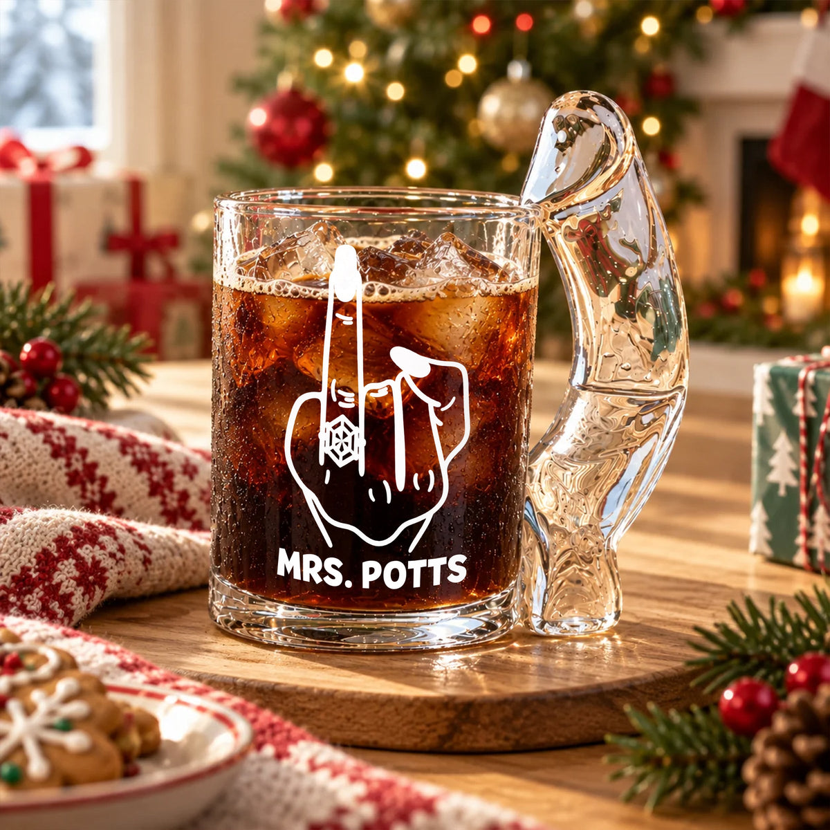 Personalized Middle Finger Naughty Glass Mug Gift For Him Her LM32 670223