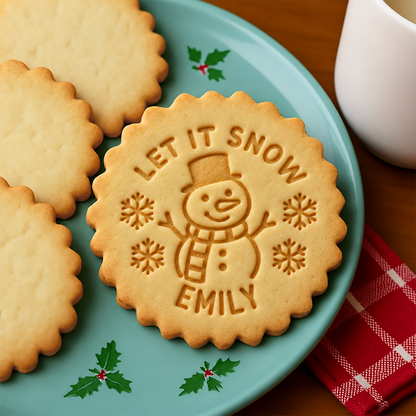 Personalized Family With Christmas Cookie Stamp, Holiday Baker Gift HO82 904114
